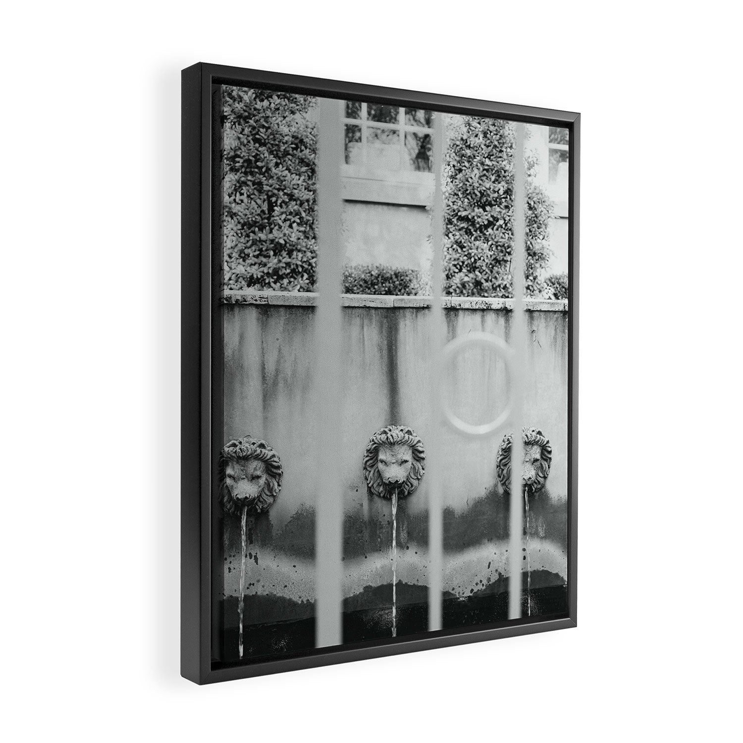 Charleston Courtyard Black and White Photography  Framed Canvas Print Gallery Image 2