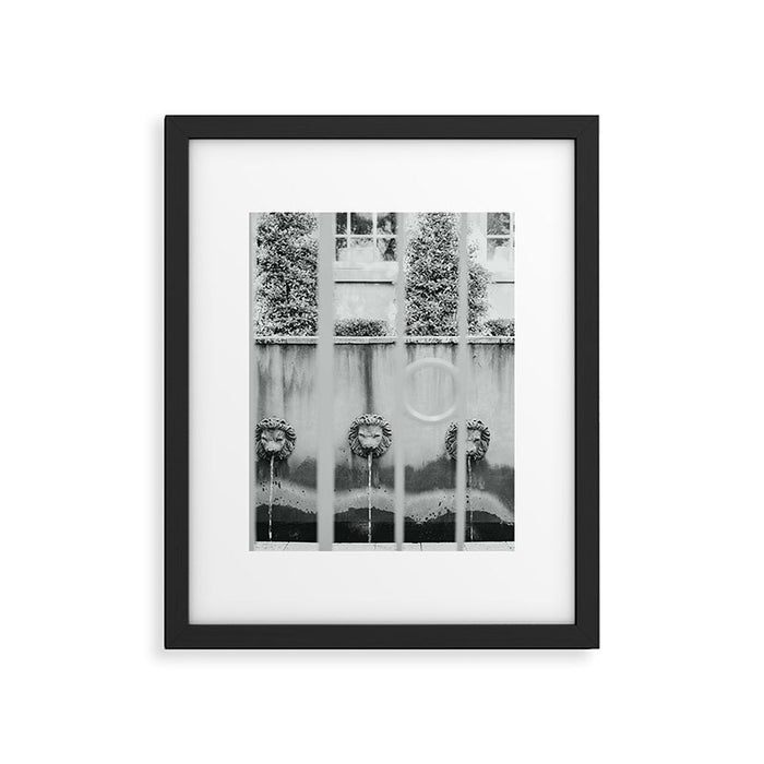 Charleston Courtyard Black and White Photography  Framed Art Print Gallery Image 1