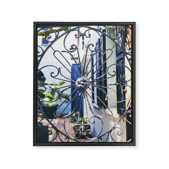 Charleston Courtyard Photography Framed Canvas Print Gallery Image 1