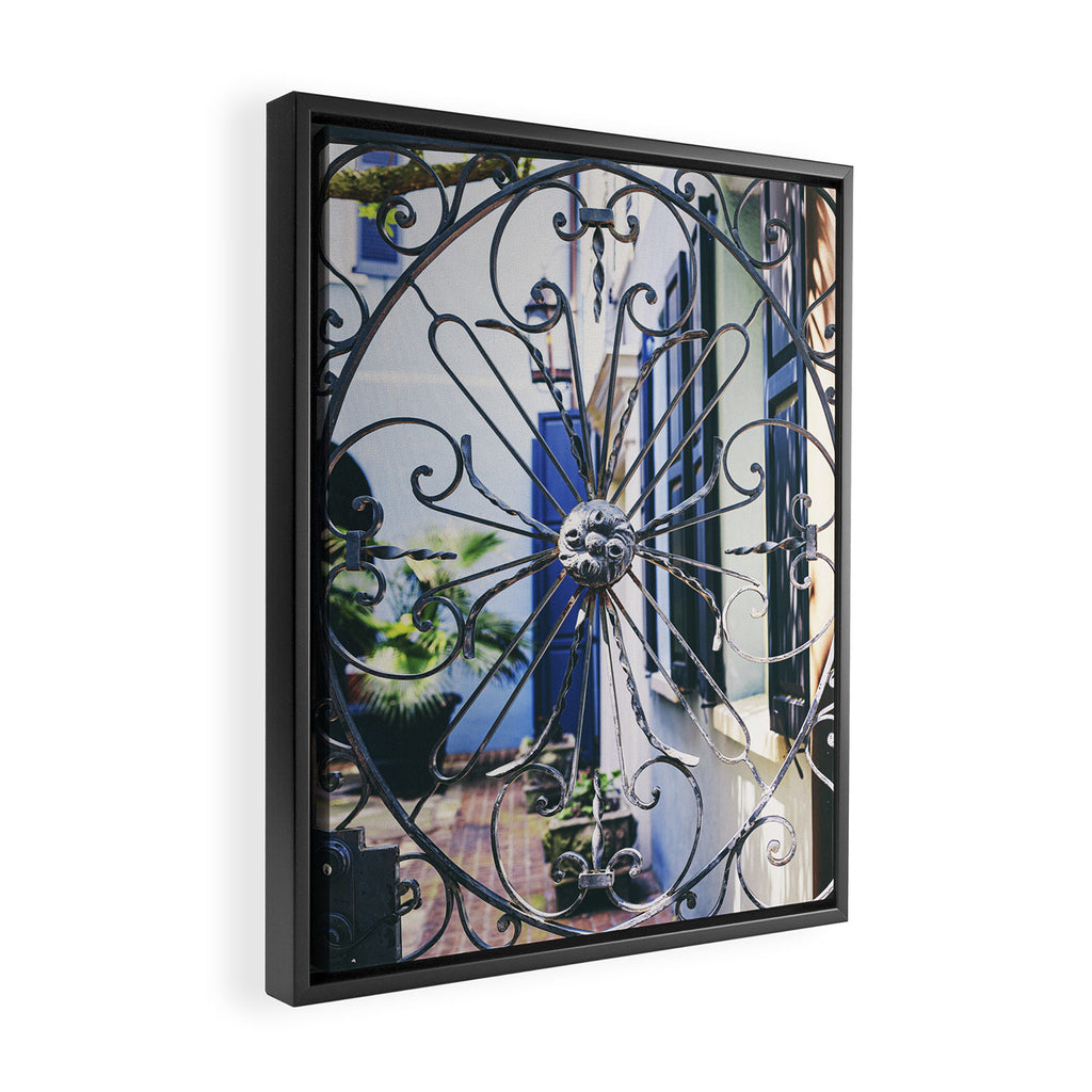 Charleston Courtyard Photography Framed Canvas Print Gallery Image 2