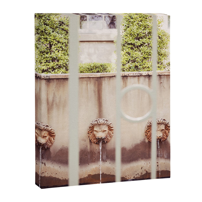 Charleston South Carolina Photography x Charleston Courtyard Lions Canvas Print Gallery Image 1