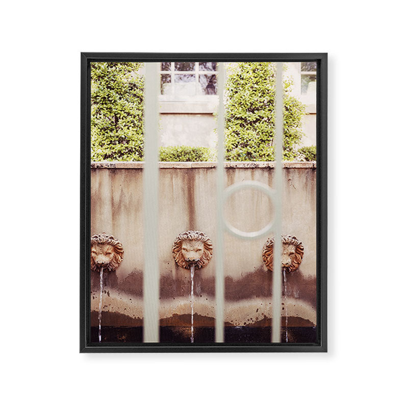 Charleston South Carolina Photography x Charleston Courtyard Lions Framed Canvas Print Gallery Image 6