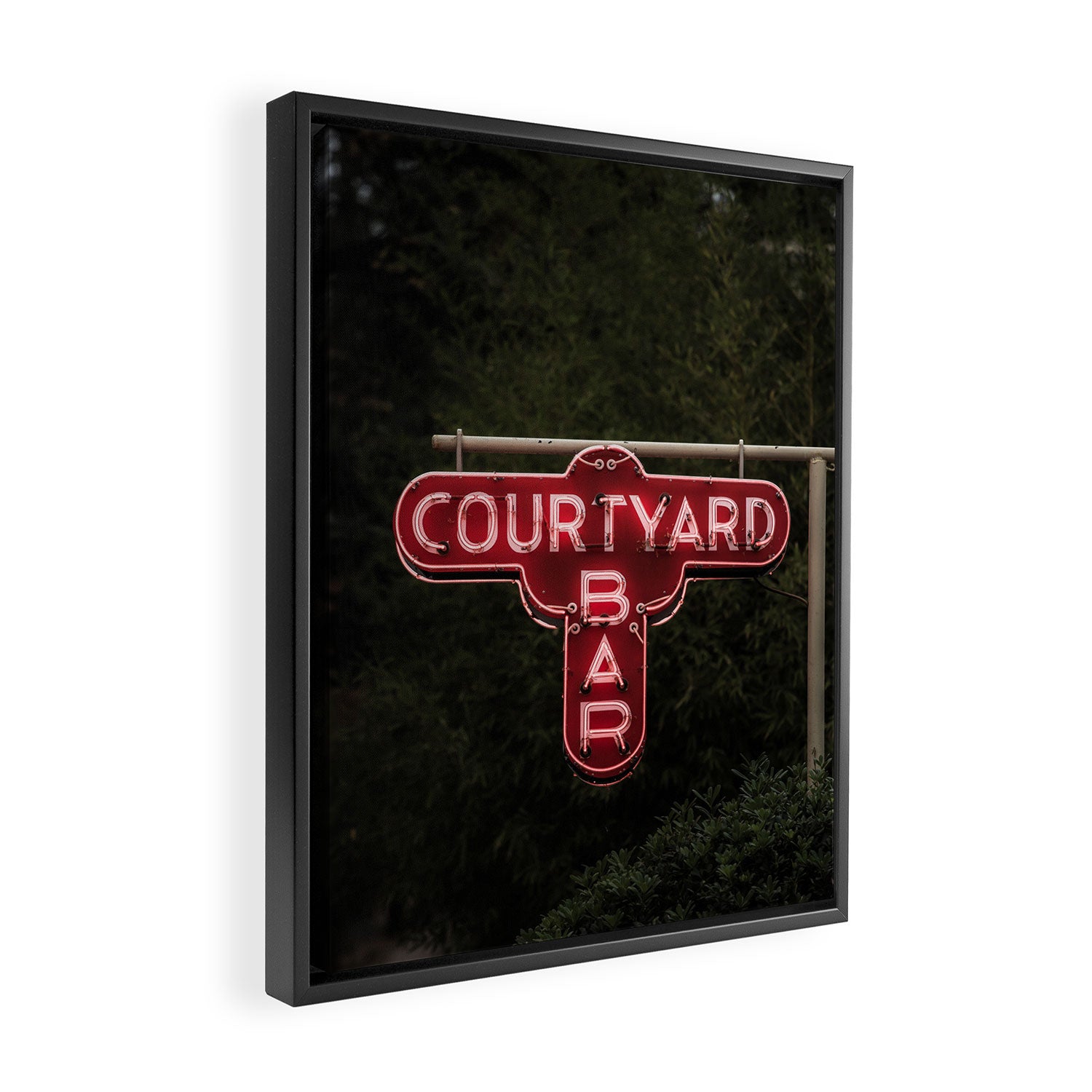 Courtyard Bar X Bar Cart Art Framed Canvas Print Gallery Image 2