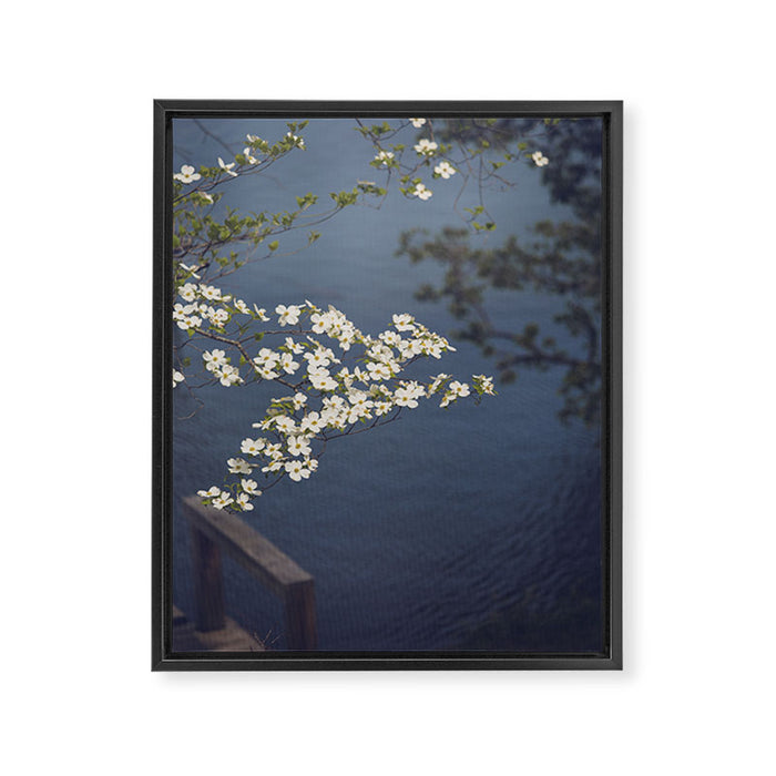 Dogwoods at the Lake x White Dogwoods in Bloom Photography Framed Canvas Print Gallery Image 1