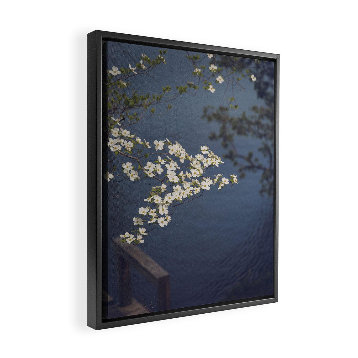Dogwoods at the Lake x White Dogwoods in Bloom Photography Framed Canvas Print Gallery Image 2