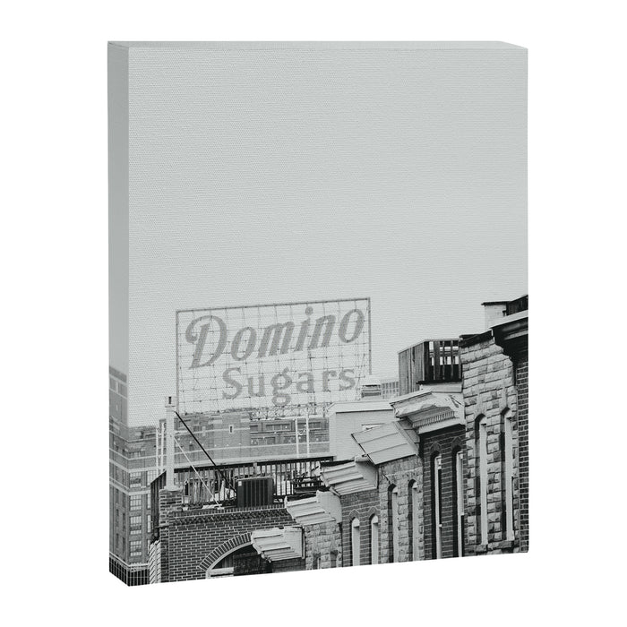 Domino Sugars Building Black and White Baltimore Photograph Canvas Print Gallery Image 1
