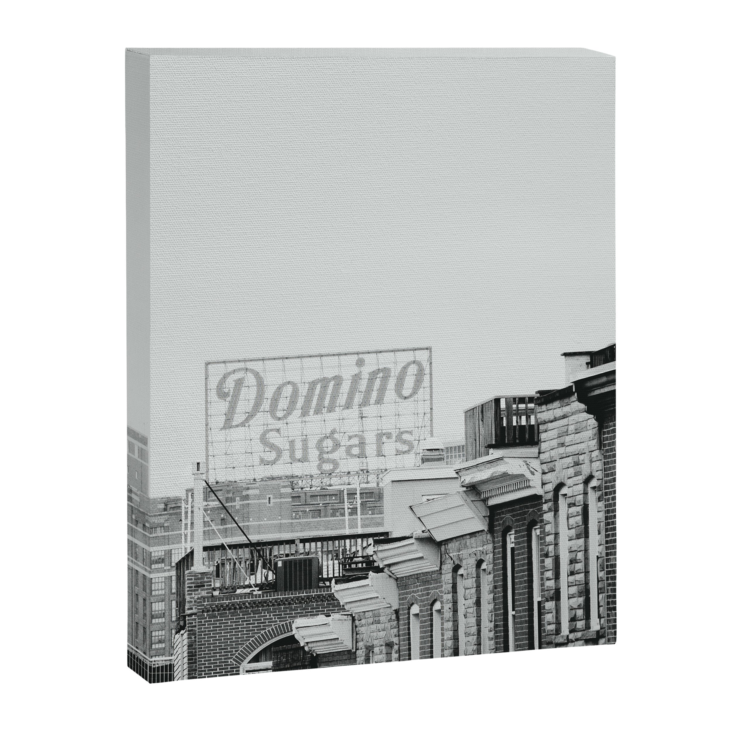 Domino Sugars Building Black and White Baltimore Photograph Canvas Print Gallery Image 6