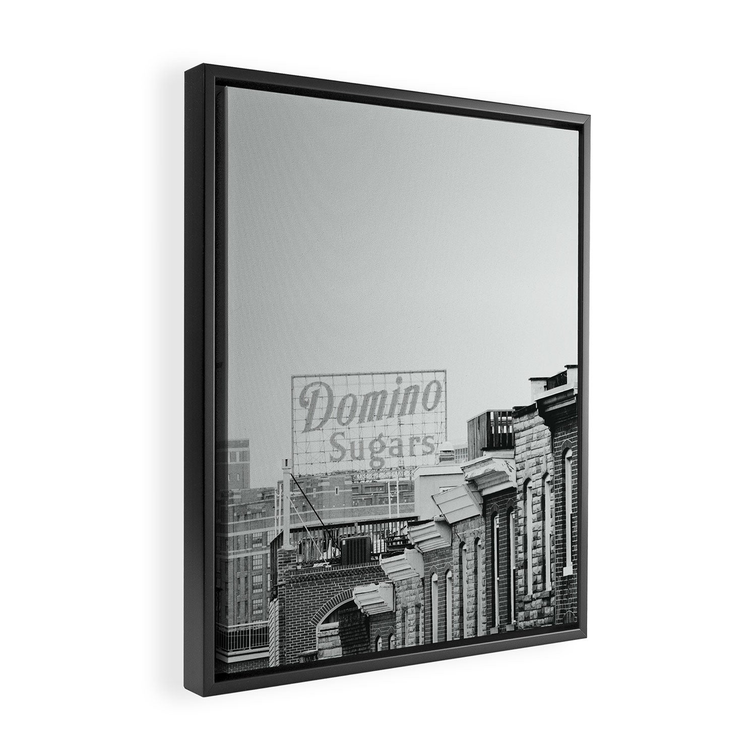 Domino Sugars Building Black and White Baltimore Photograph Framed Canvas Print Gallery Image 2
