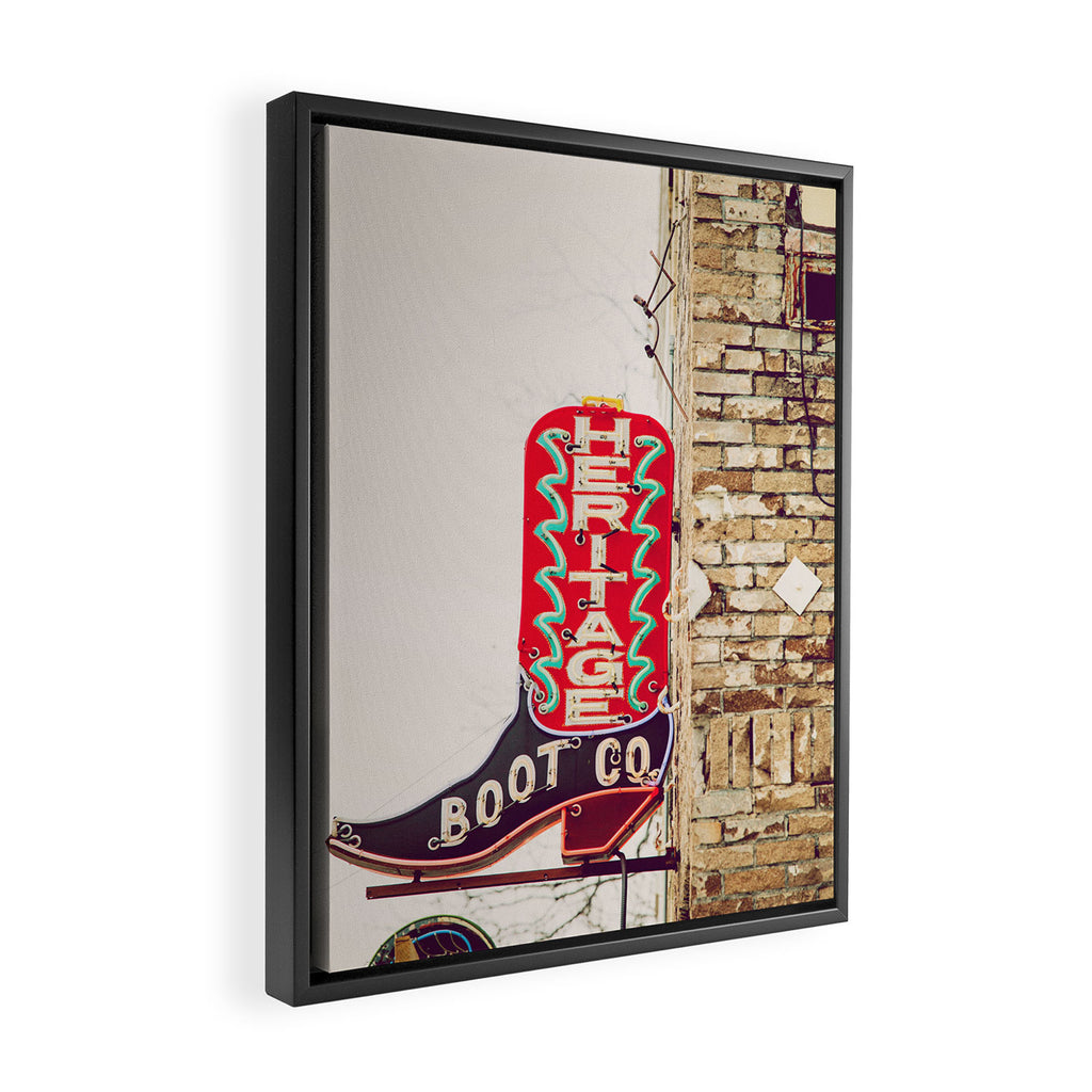 Downtown Austin Texas Neon Framed Canvas Print Gallery Image 2