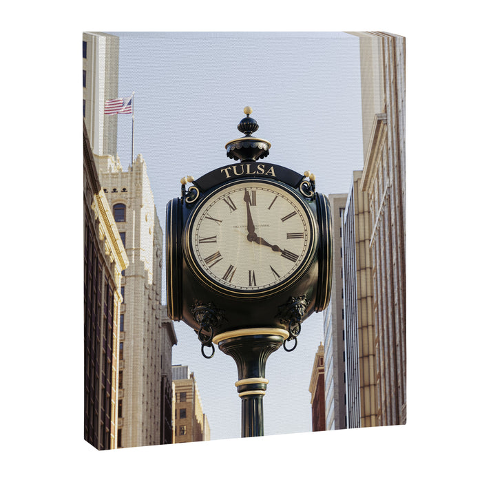 Downtown Tulsa Oklahoma Photography x Tulsa Centennial Clock  Canvas Print Gallery Image 1