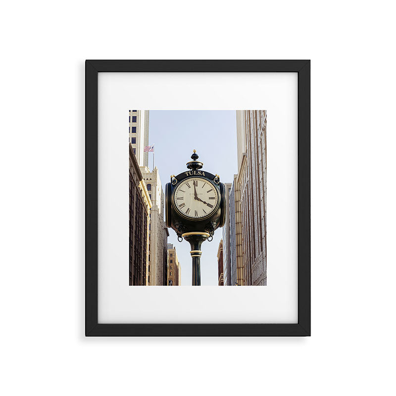 Downtown Tulsa Oklahoma Photography x Tulsa Centennial Clock  Framed Art Print Gallery Image 5