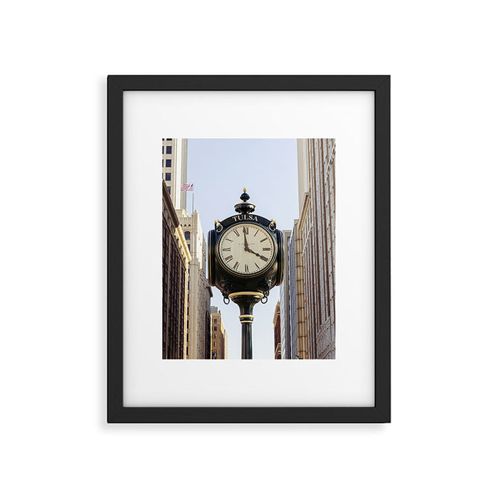 Downtown Tulsa Oklahoma Photography x Tulsa Centennial Clock  Framed Art Print Gallery Image 1
