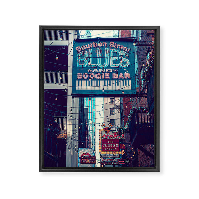 Historic Printer's Alley Nashville Tennessee Framed Canvas Print Gallery Image 1