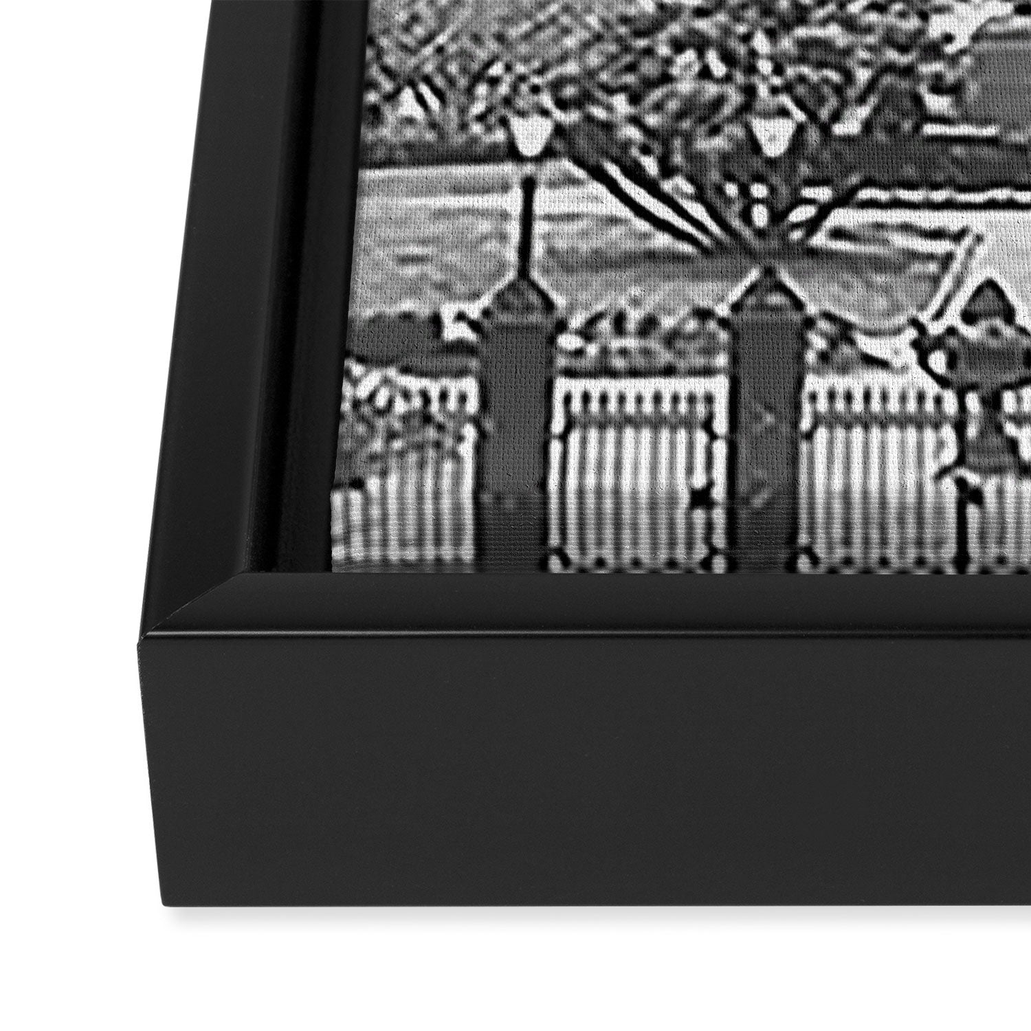 Jackson Square New Orleans Black and White Photography Framed Canvas Print Gallery Image 3