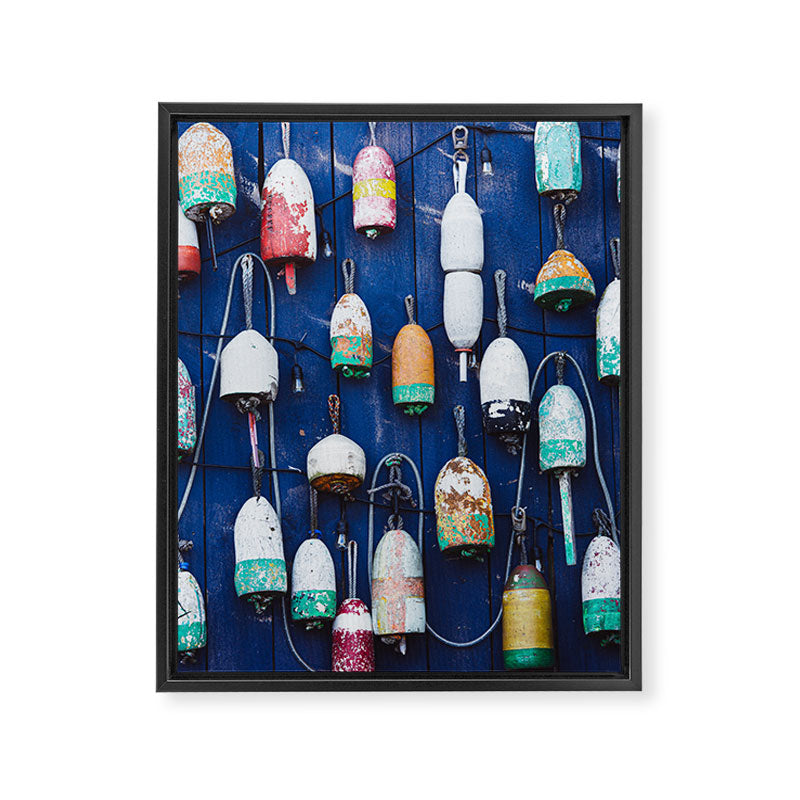 Maine Lobster Buoys Framed Canvas Print Gallery Image 6