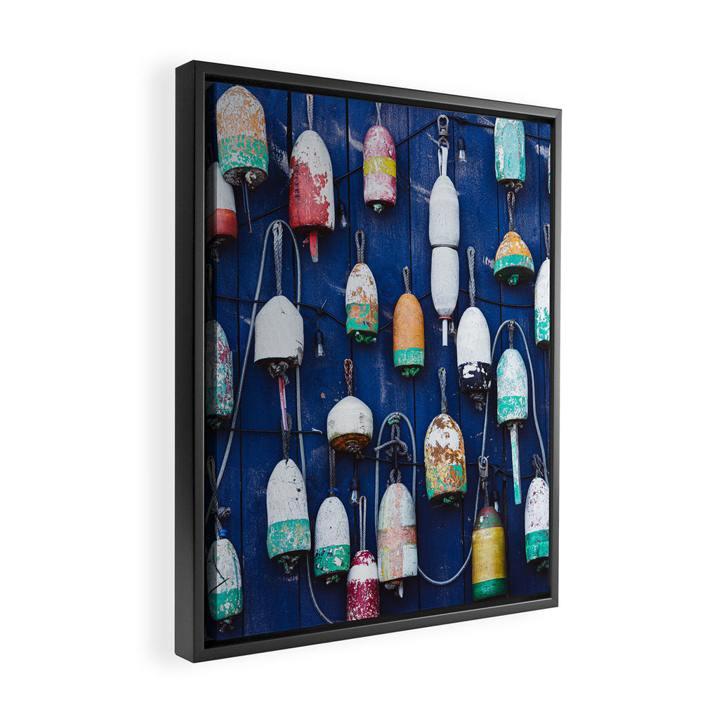 Maine Lobster Buoys Framed Canvas Print Gallery Image 2