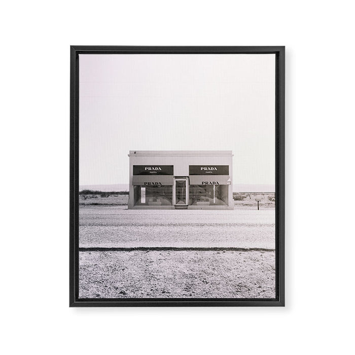 Marfa Icon - Black and White Version Framed Canvas Print Gallery Image 1