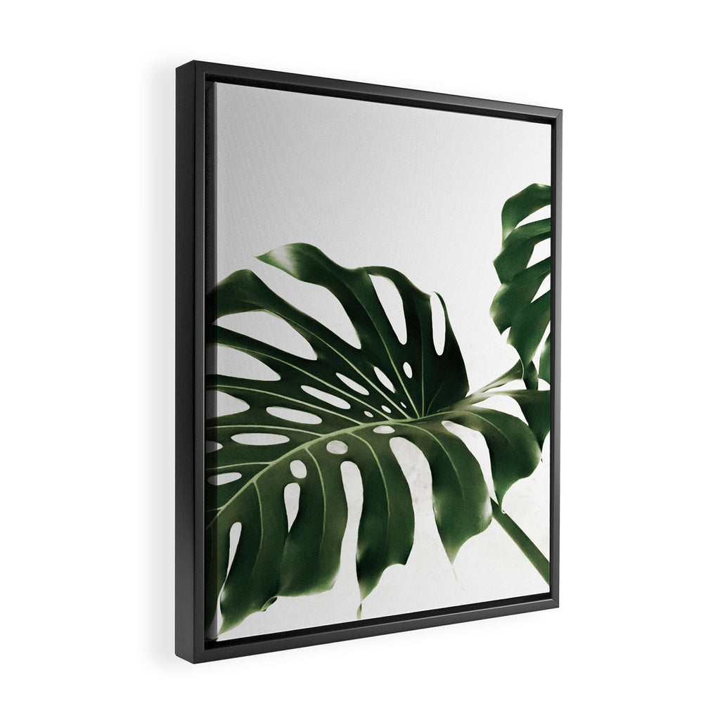 Minimalist Monstera Framed Canvas Print Gallery Image 2