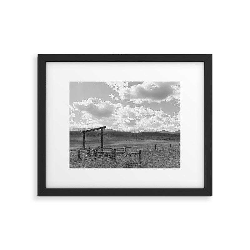 Montan Ranch Life x Black and White Montana Landscape Photography Framed Art Print Gallery Image 5