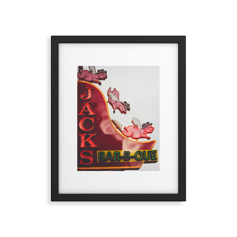 Nashville Broadway Neo sign x Jack's BBQ Framed Art Print Gallery Image 4