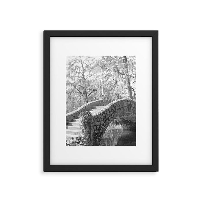 New Orleans City Park black and white photography Framed Art Print Gallery Image 1