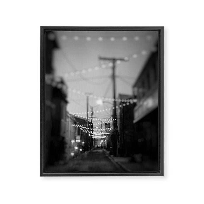 Party Lights in the City x Baltimore Maryland Framed Canvas Print Gallery Image 1