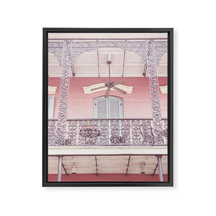 Pretty in Pink x New Orleans French Quarter Photography Framed Canvas Print Gallery Image 1