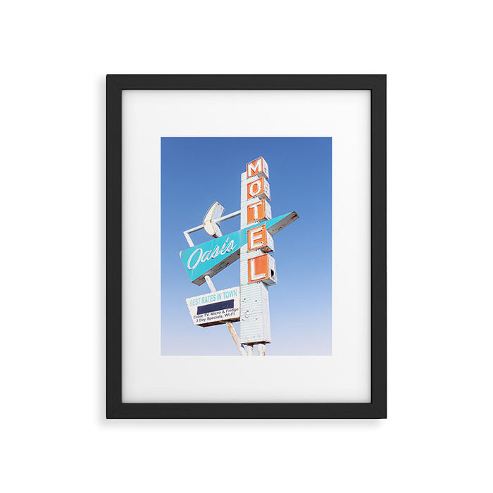 Route 66 Retro Motel Sign x Midcentury Modern Decor x Tulsa Oklahoma Photography Framed Art Print Gallery Image 1