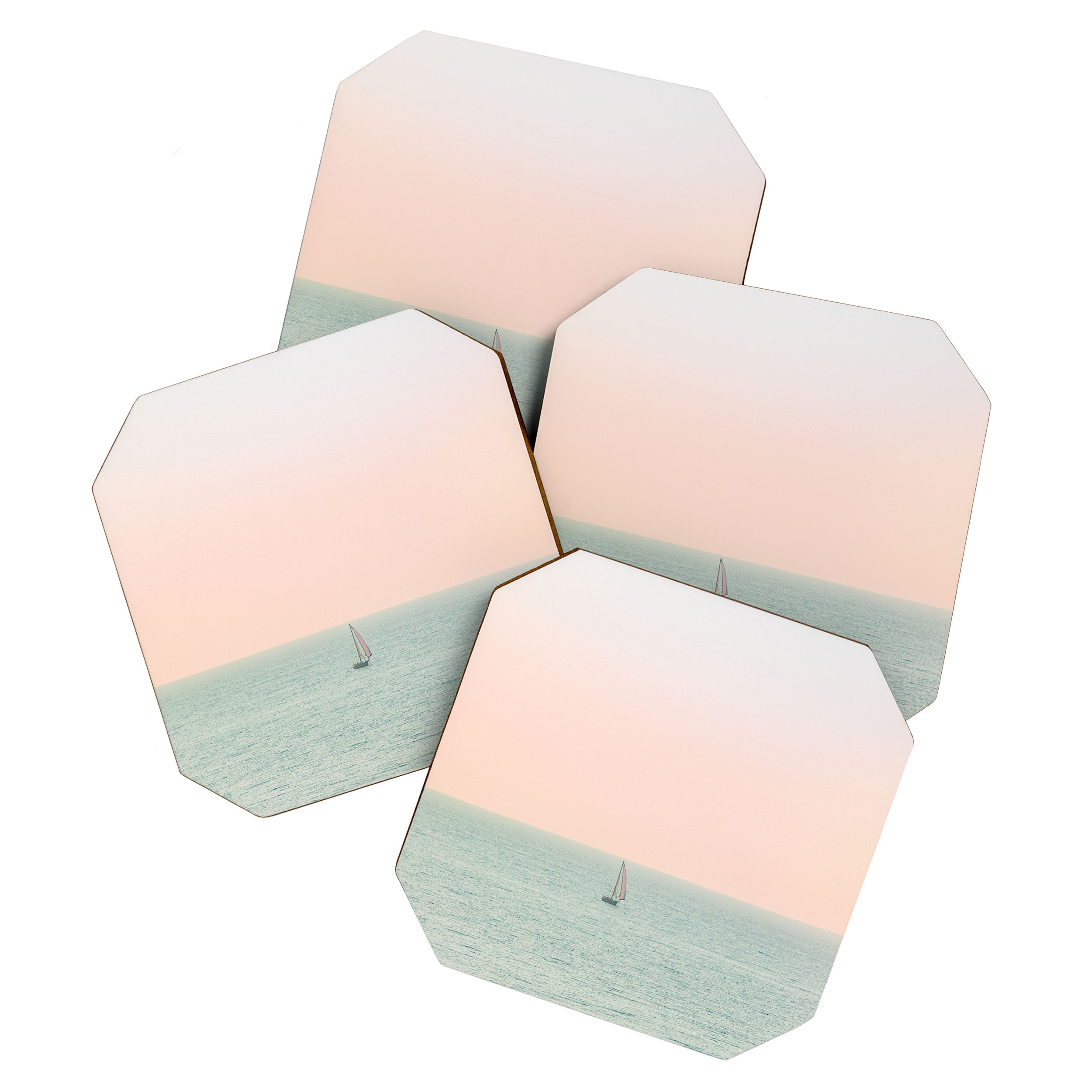 Sky Blush x Ocean Art Coaster Gallery Image 1