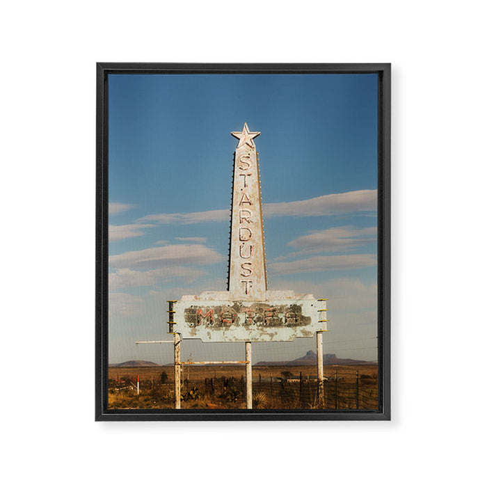 Stardust Motel - Marfa, Texas Framed Canvas Print Gallery Image 1