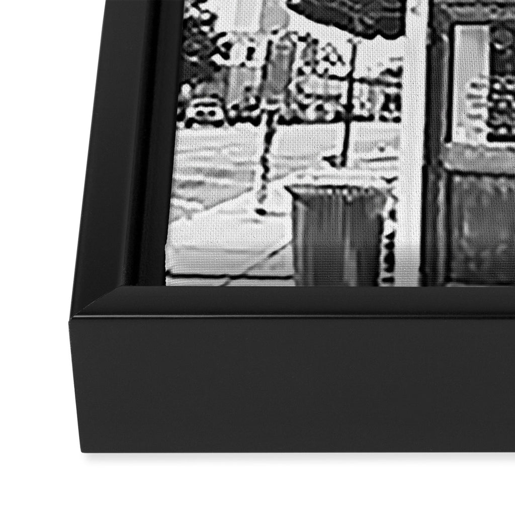 Sun Studio Memphis Tennessee Black and White Photography Framed Canvas Print Gallery Image 3