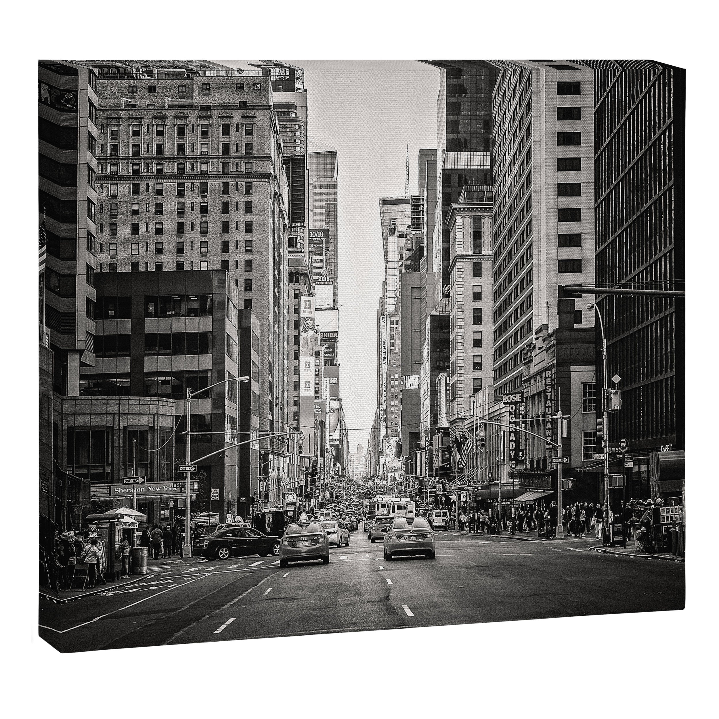 Sunset on 7th (Black and White Version) Canvas Print Gallery Image 14