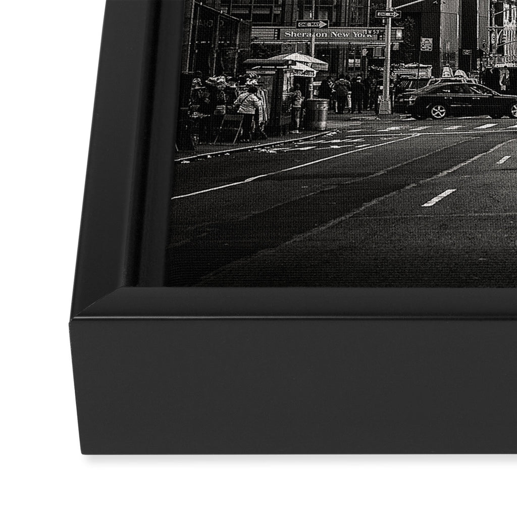 Sunset on 7th (Black and White Version) Framed Canvas Print Gallery Image 3