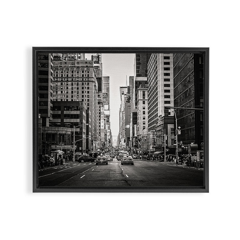 Sunset on 7th (Black and White Version) Framed Canvas Print Gallery Image 14