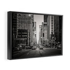Sunset on 7th (Black and White Version) Framed Canvas Print Gallery Image 2