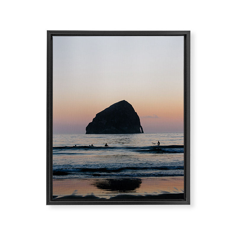 Sunset Surfers - Oregon Coast Framed Canvas Print Gallery Image 6