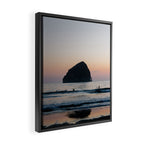 Sunset Surfers - Oregon Coast Framed Canvas Print Gallery Image 2