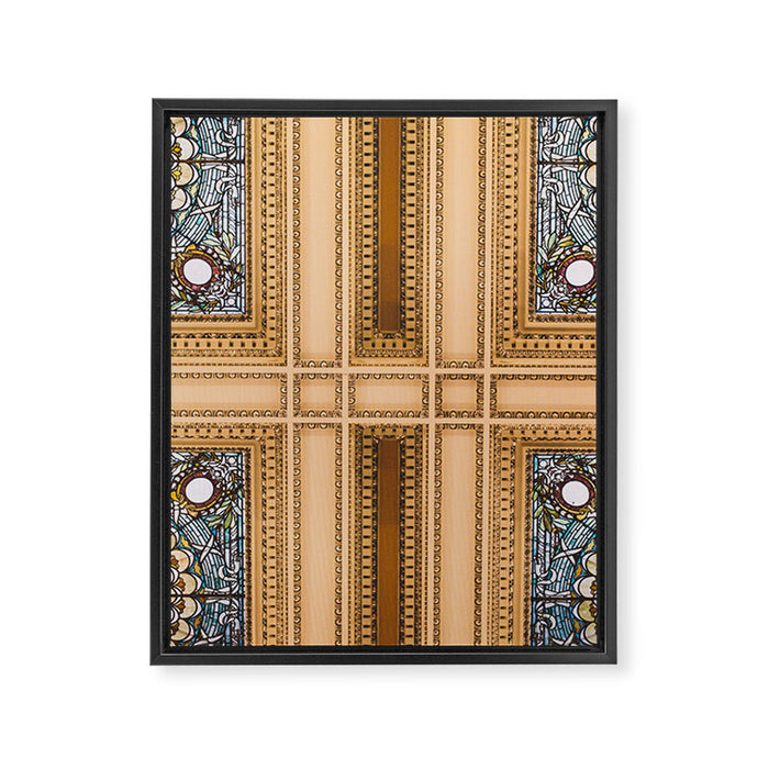 Teal x Gold X Washington DC architecture Framed Canvas Print Gallery Image 1