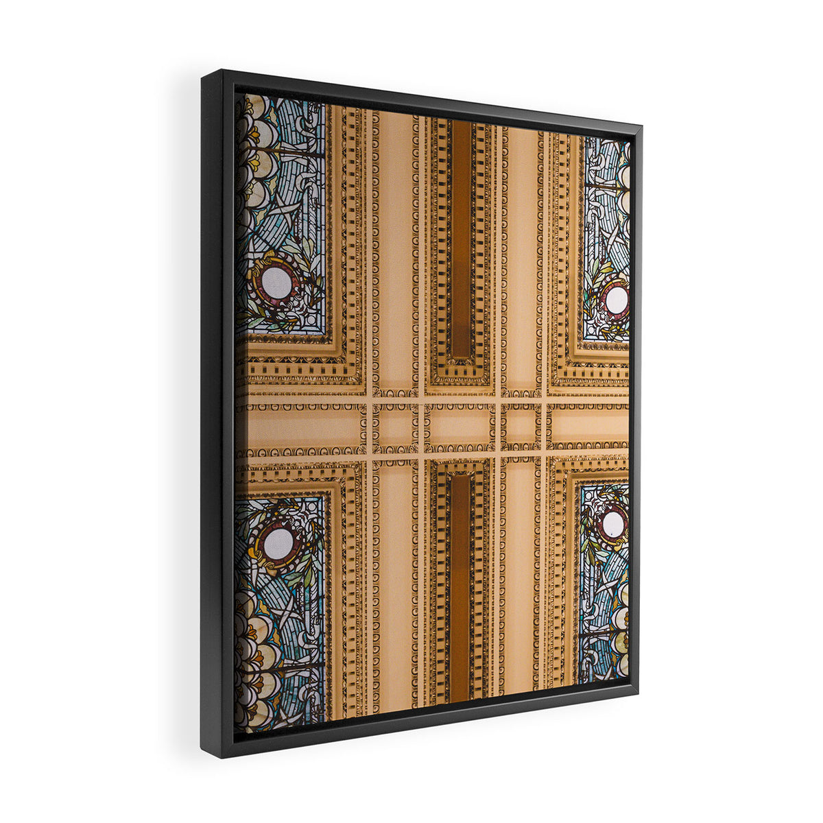 Teal x Gold X Washington DC architecture Framed Canvas Print Gallery Image 2