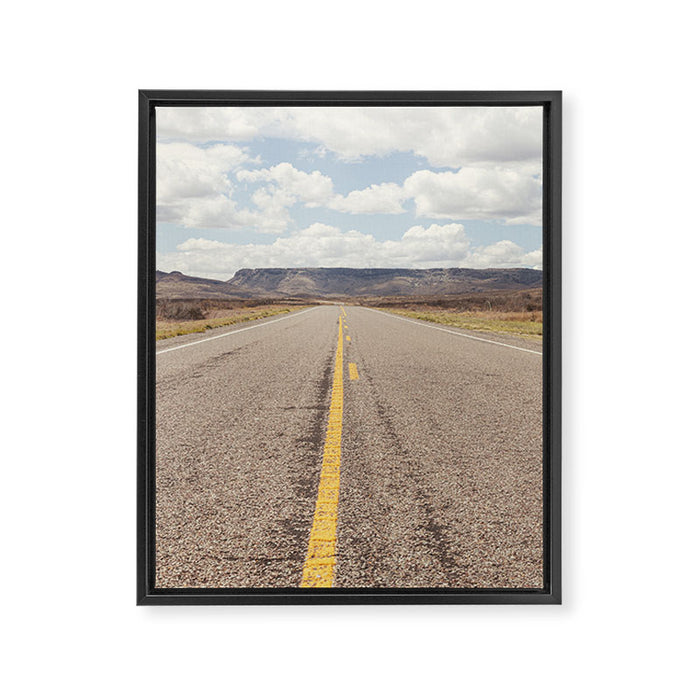 Texas Highways x West Texas Davis Mountains Photography Framed Canvas Print Gallery Image 1