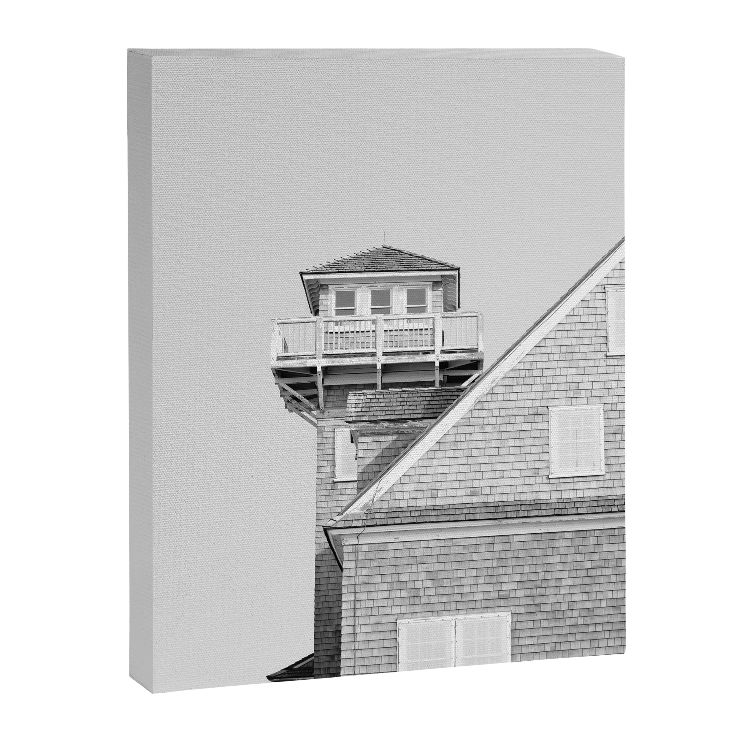 The Beach House (Black and White) X Outer Banks Photography Canvas Print Gallery Image 6