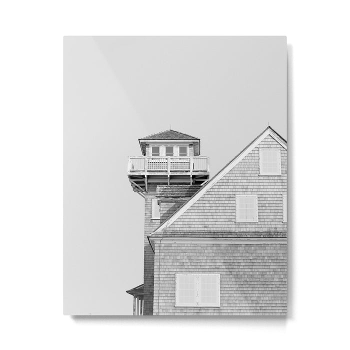 The Beach House (Black and White) X Outer Banks Photography Metal Print Gallery Image 1