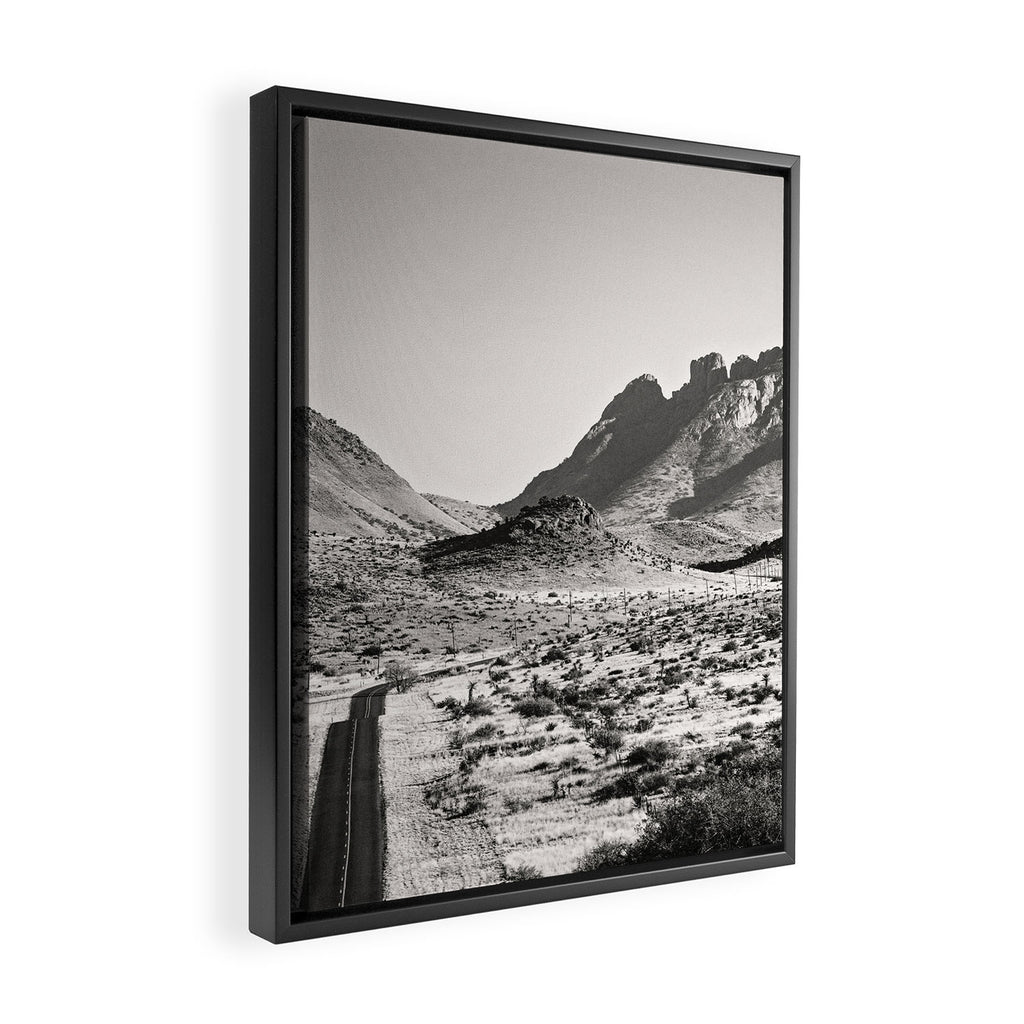 The Lost Highway III Black & White Framed Canvas Print Gallery Image 2