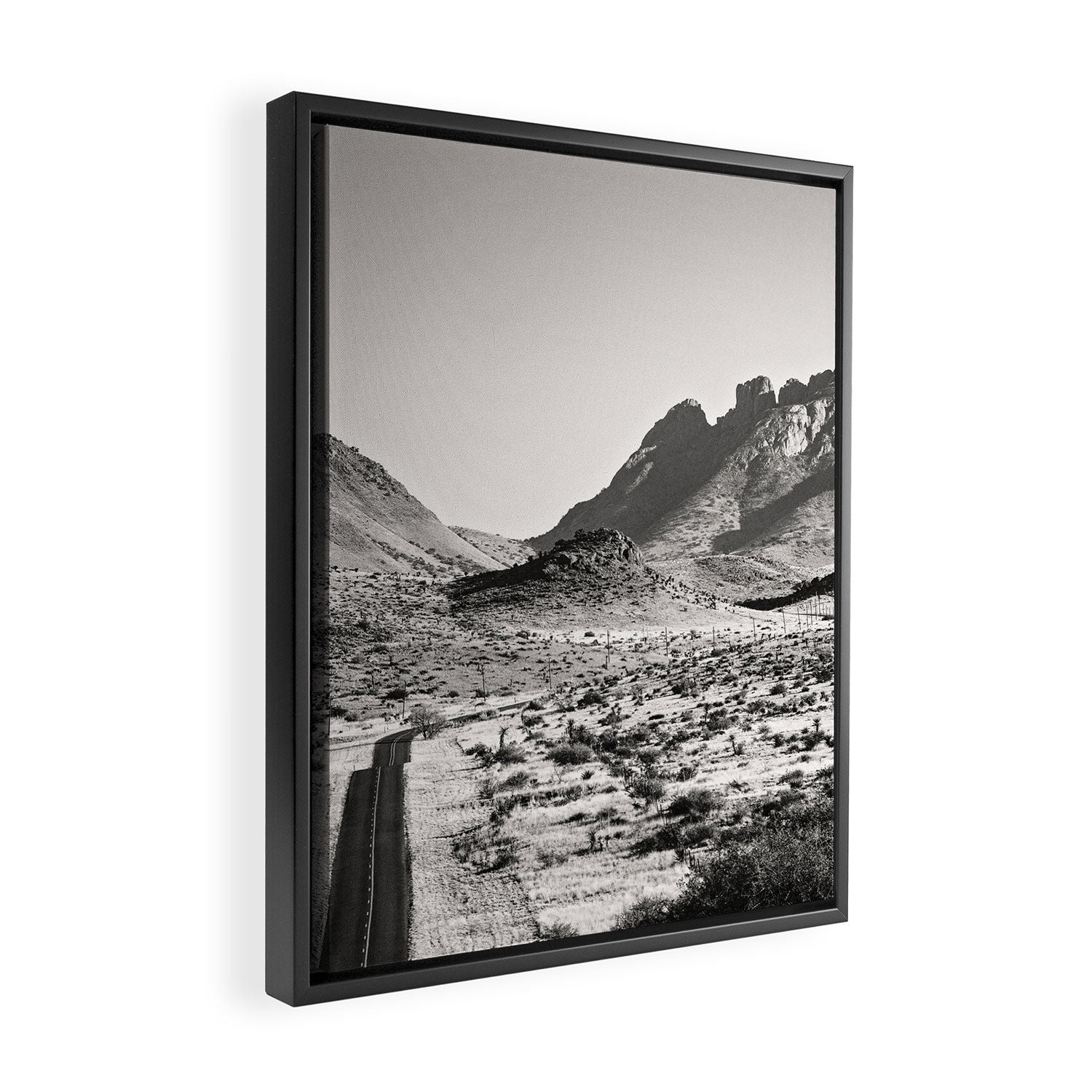 The Lost Highway III Black & White Framed Canvas Print Gallery Image 2