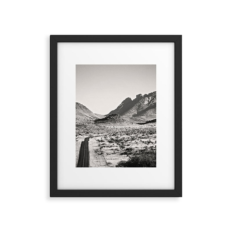 The Lost Highway III Black & White Framed Art Print