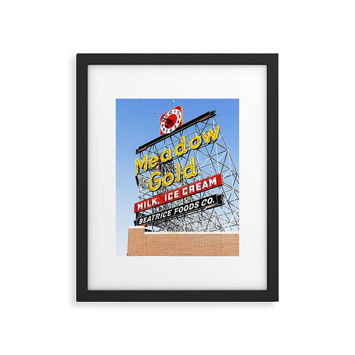Tulsa Oklahoma Photography x Meadow Gold Vintage Neon Sign Route 66 Framed Art Print Gallery Image 1
