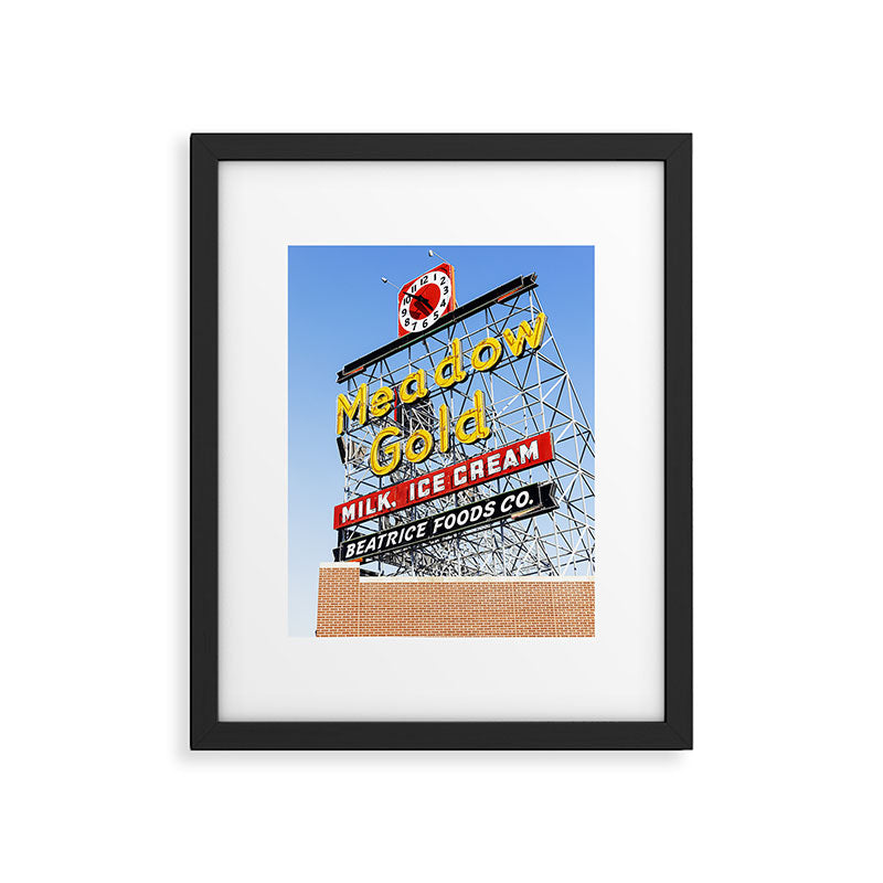 Tulsa Oklahoma Photography x Meadow Gold Vintage Neon Sign Route 66 Framed Art Print Gallery Image 5