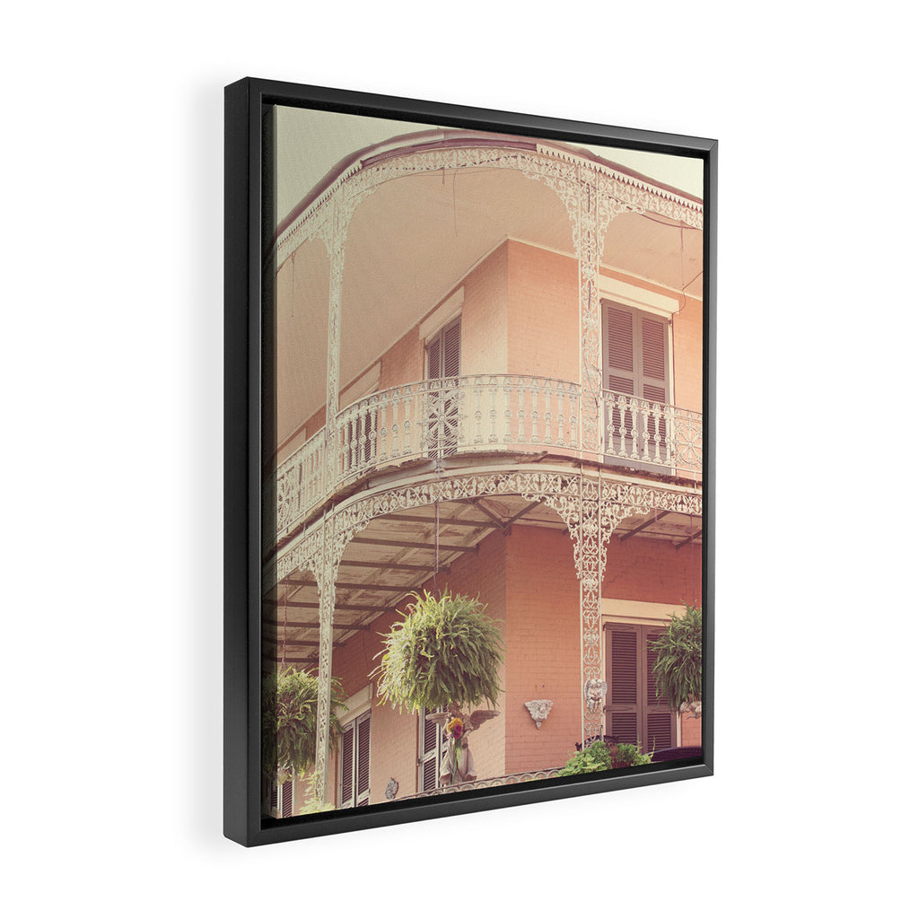 Vintage French Quarter Framed Canvas Print Gallery Image 2