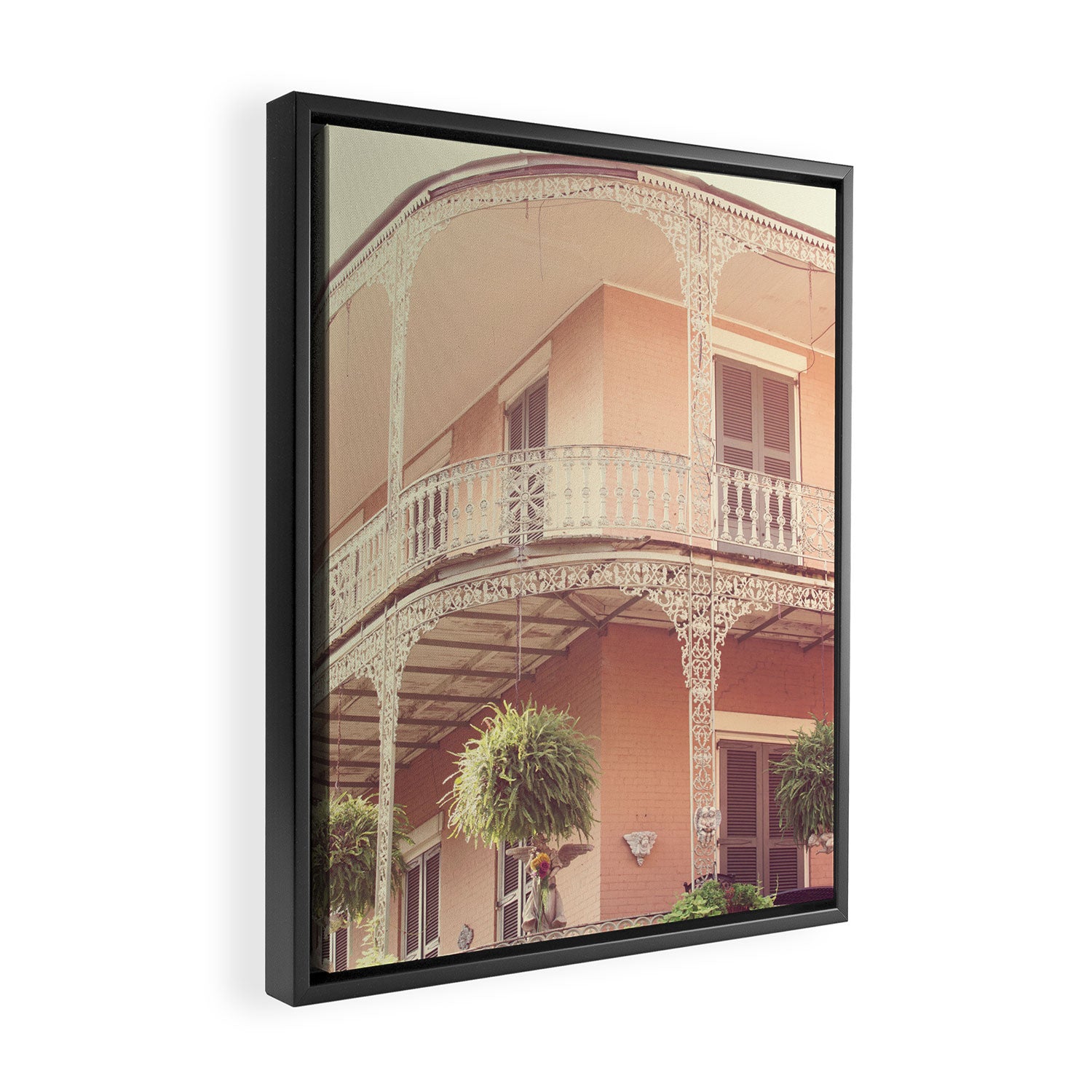 Vintage French Quarter Framed Canvas Print Gallery Image 2