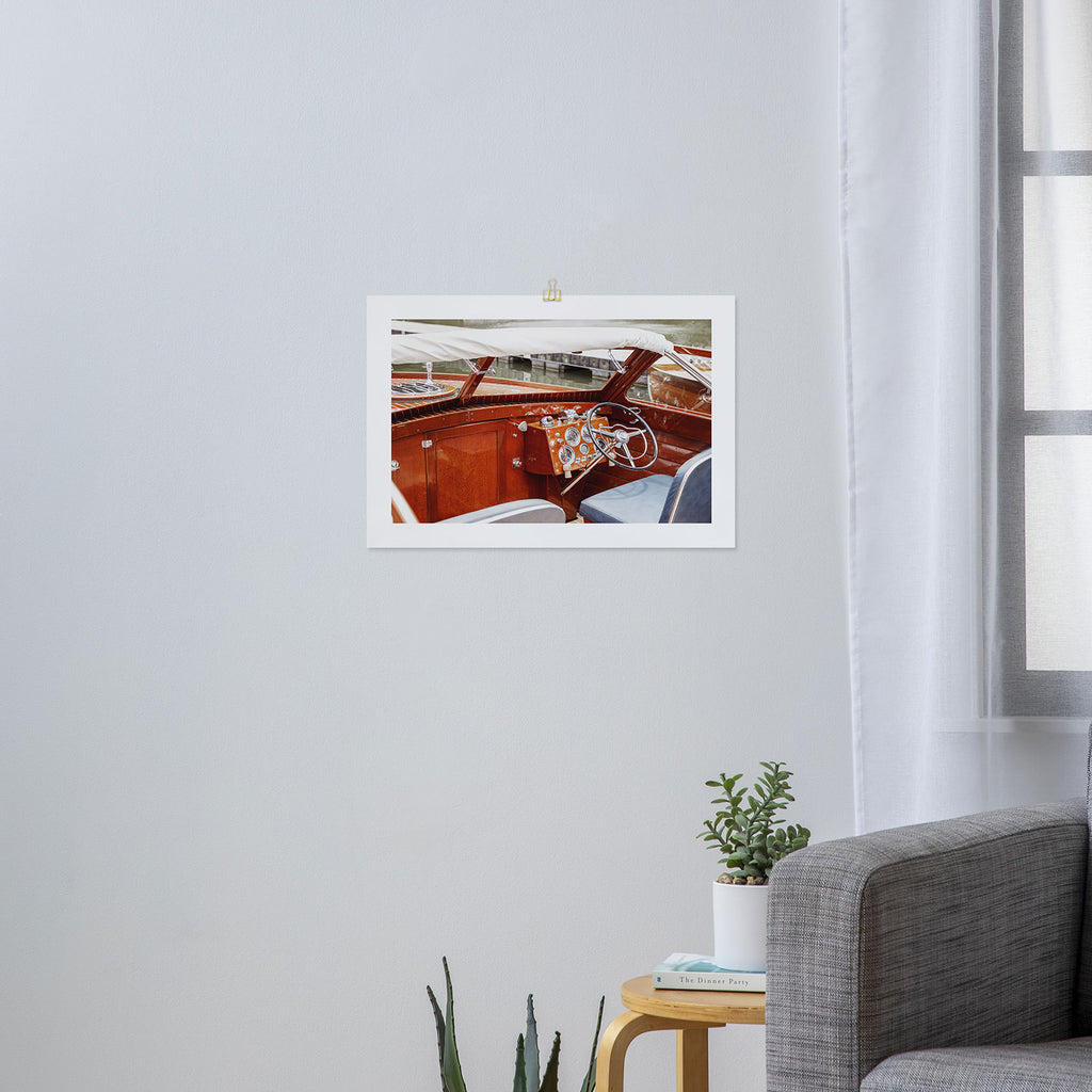 Vintage Glamour II x Retro Chris Craft Boat x Nautical art Art Print Gallery Image 3